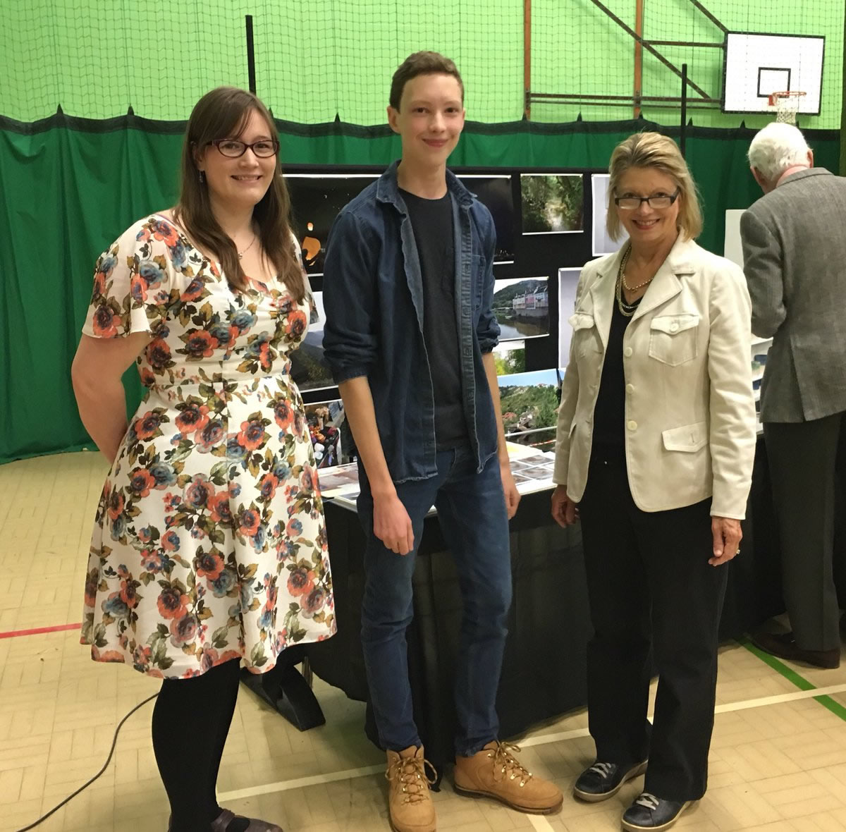 Fine Arts Society Tenterden, Ben Nicholls, Homewood School student studying ceramics, w. Miss Wood & Deputy Mayor Sue Ferguson